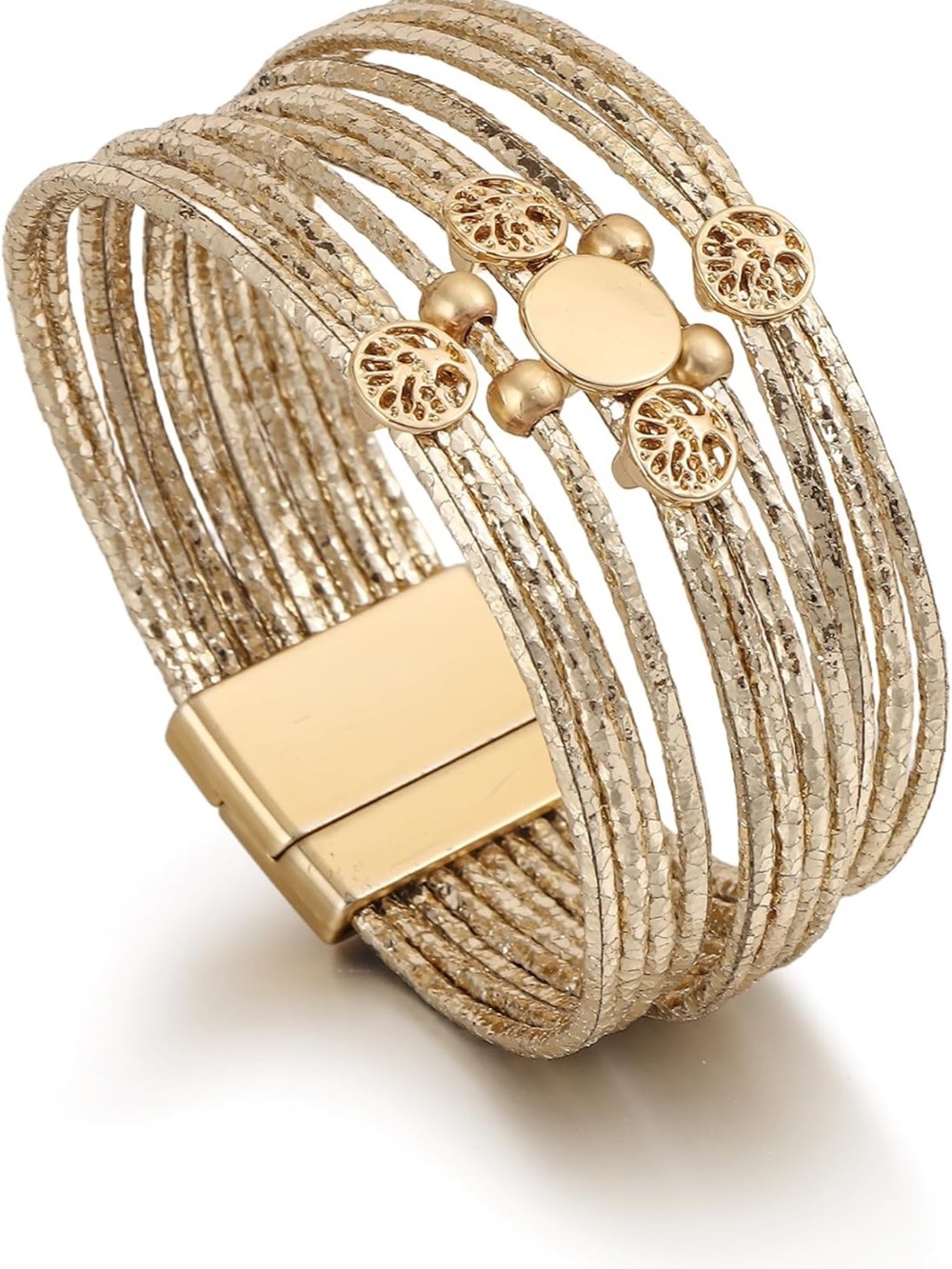 Anthropologie Gold Multi-Strand Decorative Magnetic Bracelet